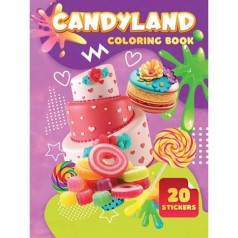 Детская раскраска Candyland А06012506, 20 наклеек А4 