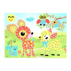 Дитяча мозаїка за номерами "Оленята" 13-126-17 різнокольорові камінчики