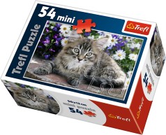 Пазли - (54 елм. Міні) - Сіре кошеня 