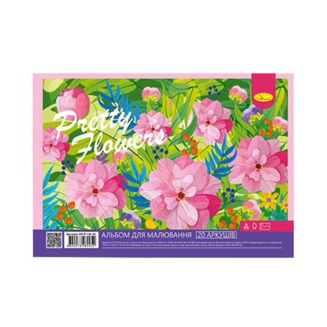 Альбом для малювання АП-0308, 20 аркушів, 100 г/м2 Pretty flowers 