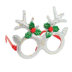 Окуляри новорічні "Ріжкит оленя" 2518-SP(Silver) розмір 13 см