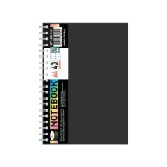 Блокнот А4 АП-1501(Black) 40 аркушів, пружина збоку