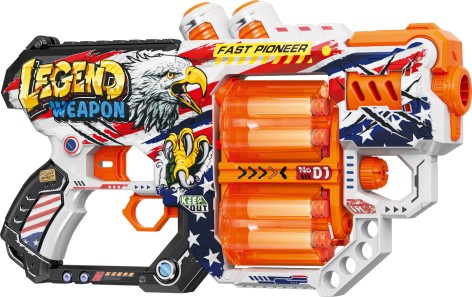Іграшковий пістолет мех. з подвійним барабаном та м'як. набоями(12 шт.)(Легенда Зброї)(31.5 х18.5см)
