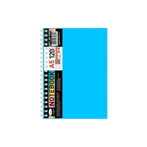 Блокнот А5 АП-1509(Blue) 120 аркушів, пружина збоку