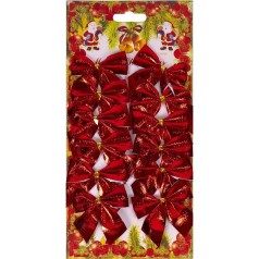 Набір святкових червоних бантиків 2035SP (98395) 12 штук