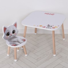 Дерев'яний дитячий столик M 502-2 зі стільчиком