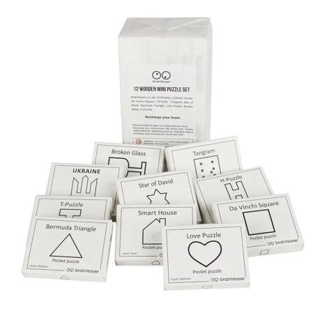Набір дерев'яних головоломок "Wooden mini puzzle set" Заморочка 12en