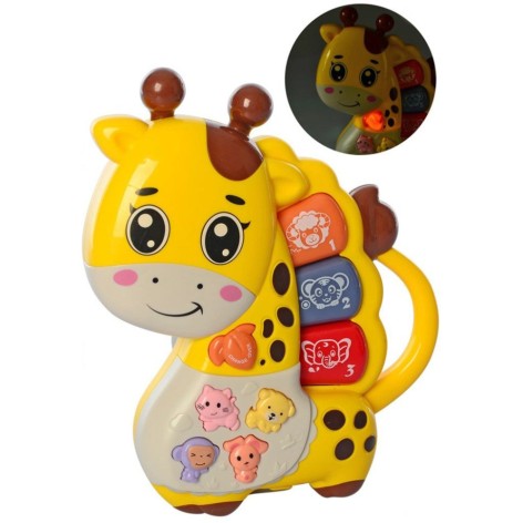 Детское пианино Жираф FT 0009 на батарейках  Желтый