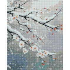 Алмазна мозаїка "Цвіт в снігу" Brushme DBS1269, 40х50 см