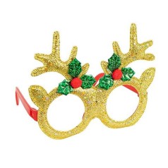 Окуляри новорічні "Оленячі ріжкит" 2519-SP(Gold) розмір 13 см
