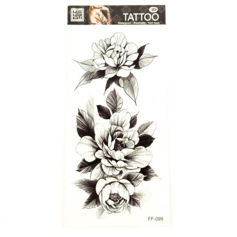 Временное тату «Цветы» FF-099 размер 19 х 9 см