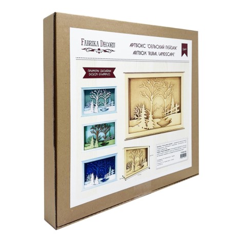 Дерев'янний Артбокс "Cільський пейзаж" FDDB-02, 31х23 см