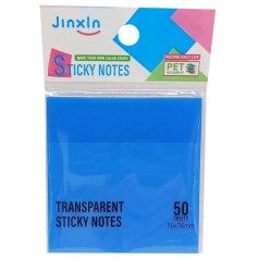 Стікери прозорі для нотаток Р71-1, 50 аркушів, 76 х 76 мм   Синій