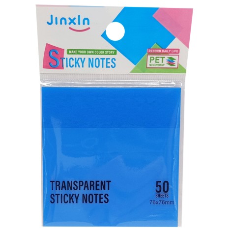 Стікери прозорі для нотаток Р71-1, 50 аркушів, 76 х 76 мм   Синій