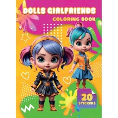 Дитяча розмальовка Dolls Girlfrends А06012507, 20 наліпок А4 
