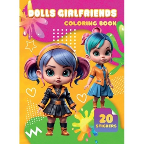Дитяча розмальовка Dolls Girlfrends А06012507, 20 наліпок А4 