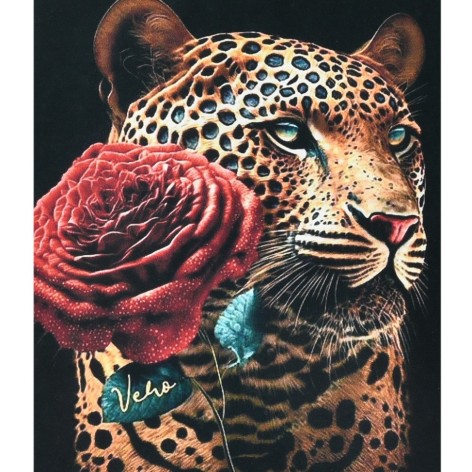 Алмазна мозаїка Strateg "Романтичний гепард" SK88143 40х50 см