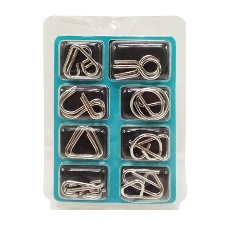 Набір металевих головоломок  2088F-G, 8 шт Бірюзовий