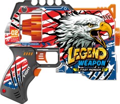 Іграшковий пістолет автомат. барабан на батарейках з м'як. набоями Легенда Зброї (12 шт.) (21х19см)