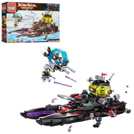 УЦІНКА! Конструктор 2719-UC катер, вертоліт, фігурки, 675 дет