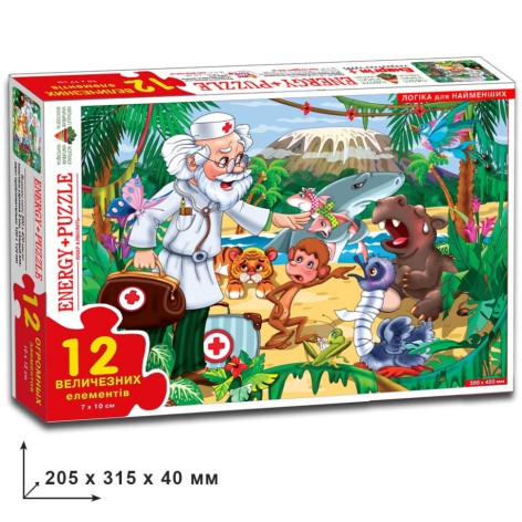 Детские пазлы "Доктор Айболит" 86119 на 12 деталей