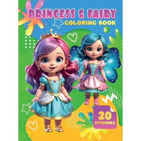 Дитяча розмальовка Princessand Fairy А06012508, 20 наліпок А4 