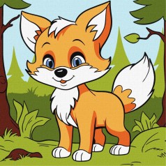 Картина за номерами "Пухнаста лисиця" KHO6113 25х25 см