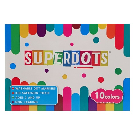 Детские точечные маркеры 35509, 10 цветов по 60 мл