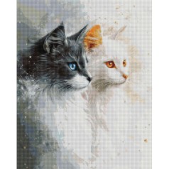 Алмазна мозаїка "Два милих котика" DBS1261, 40х50 см