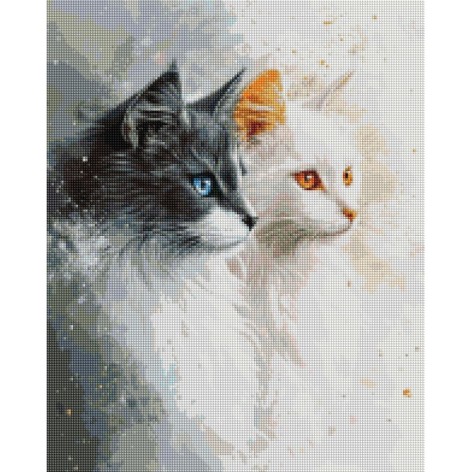 Алмазна мозаїка "Два милих котика" DBS1261, 40х50 см