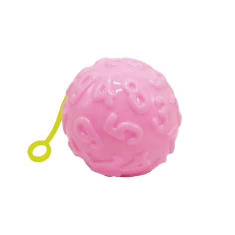 М'яч дитячий MS 4286(Pink) 7,5 см, текстурний, пискавка, мерехтить