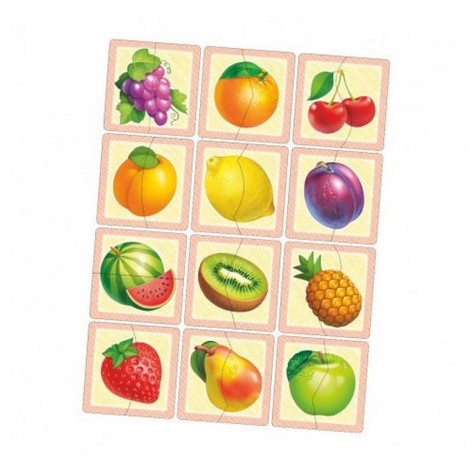 Настільна розвиваюча гра-пазл "Фрукти" Ubumblebees (ПСФ075) PSF075, 12 картинок-половинок