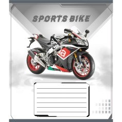 Зошит учнівський "Спортбайк" 012-500196K-1 в клітинку, 12 аркушів