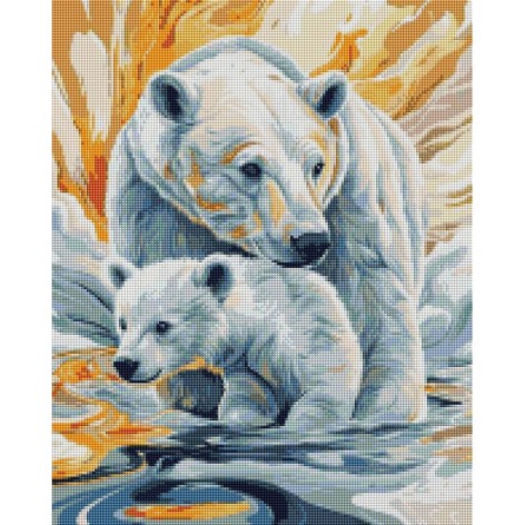 Алмазна мозаїка "Два білих медведя" DBS1263, 40х50 см