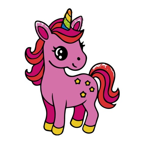 Розпис по полотну пальчиковими фарбами "Коник одноріжка" 15633-AC 25х25 см