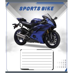 Зошит учнівський "Спортбайк" 012-500196K-3 в клітинку, 12 аркушів