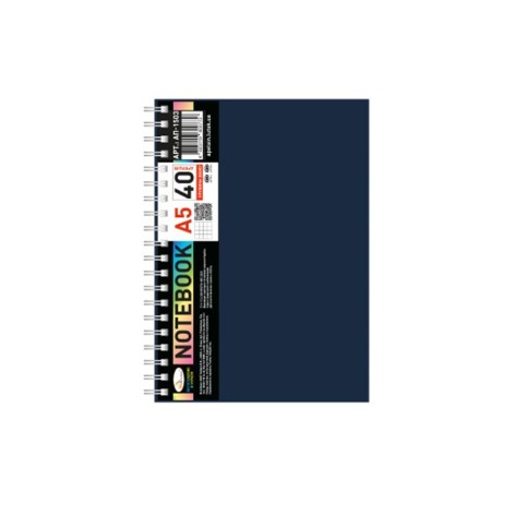 Блокнот А5 АП-1503(Black) 40 аркушів, пружина збоку