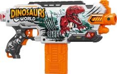 *Іграшковий пістолет автомат. з магазином на батар. з м'як. набоями Світ Динозаврів (24 шт)(43х20см)