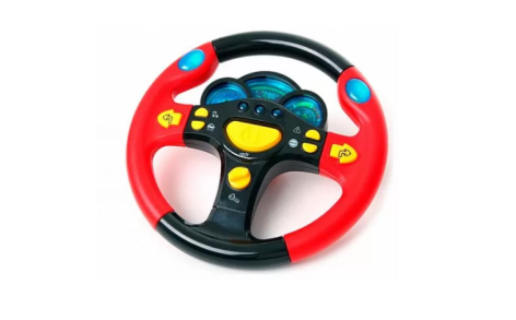 Дитяче ігрове кермо 7044  укр. мовою  Червоний