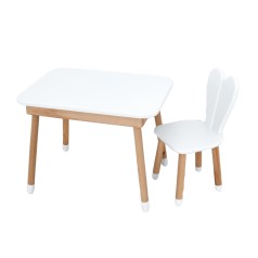 Столик зі стільчиком Babmi 04-027W-TABLE зайчик, білий