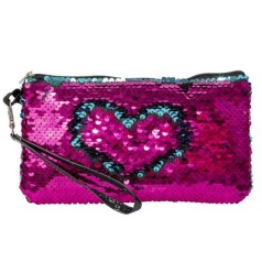 Дитяча косметичка з паєтками "Серце" T16302 рожева