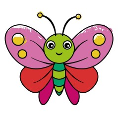 Розпис по полотну пальчиковими фарбами "Файний метелик" 15622-AC 25х25 см