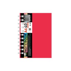 Блокнот А6 АП-1510(Red) 40 листов, пружина боковая