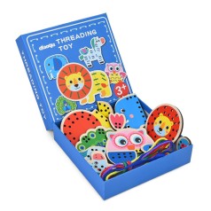 Дитяча дерев'яна іграшка-шнурівка "Тварини" MD 1985 (Blue) 