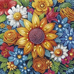 Алмазна мозаїка "Квіти" BH030 неповна викладка 25х25 см
