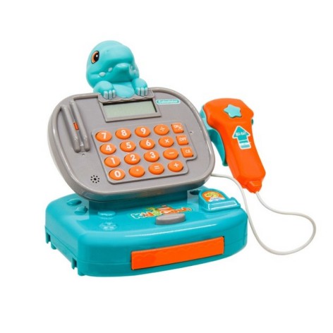 Детский кассовый аппарат SK25A, свет, звук, сканер, карточка, монеты и деньги 