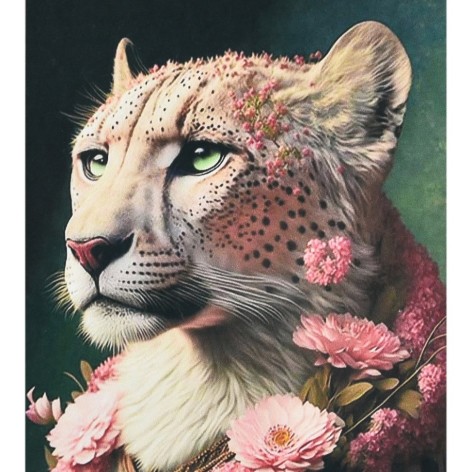 Алмазна мозаїка Strateg "Ніжність і сила" леопард SK88260 40х50 см