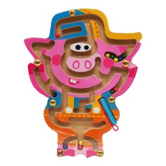 Деревянная магнитная игрушка Лабиринт MD 1792-1 Поросенок