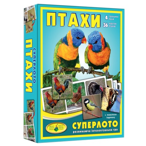 Дитяча настільна гра супер ЛОТО "Птахи" 81930 картки птахів - 36 шт