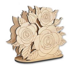 Дерев'яна серветниця для декору "Троянди" FDPO-298